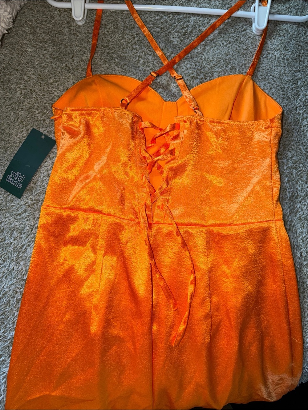 wild fable Orange Satin Spaghetti-Strap Mini Dress - Picture 4 of 10
